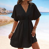 LACE PANEL BIKINI BEACH COVER UP_CWMM1237