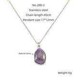Irregular Natural Stone Titanium Steel Clavicle Chain