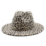 FEDORA HAT LEOPARD PRINT HAT JAZZ WIDE BRIM HAT_CWAH2545