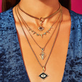 CREATIVE STAINLESS STEEL PALM TOTEM NECKLACE_CWMM5696