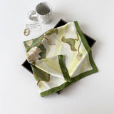 LETTER PRINT SATIN SQUARE SCARF FOR WOMEN_CWASC0810