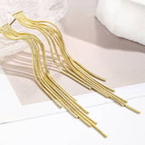 RHINESTONE DECOR METAL TASSEL DROP EARRINGS_CWAJE0451