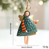 RUSTIC IRON ANGEL SANTA SNOWMAN TREE HANGING_CWMM9765