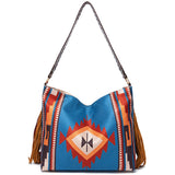 Women Canvas Ethnic Travel Tassel Bags_Cwab0560