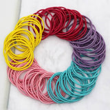 100PCS MULTI COLORED ELASTICS HAIR TIES SCRUNCHIES_CWAHA0136