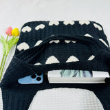 Cwab4569_Heart Pattern Knitted Large Capacity Tote Bag