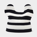 ARTISTIC RETRO STRIPED COW EAR KNITTED HAT_CWAH2127