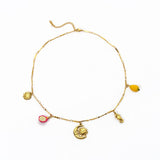 OCEAN STYLE STEEL NECKLACE WITH TURTLE SEAHORSE_CWMM8849