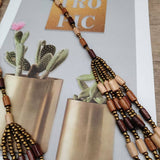 Vintage Small Wooden Tube Multi-Layer Bead Necklace_Cwmm4857