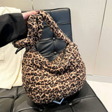 STYLISH LEOPARD QUILTED PUFFY CLOUD TOTE MINI BAG_CUAB00471