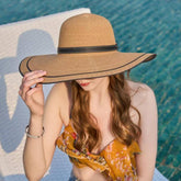 BROWN SUN PROTECTION STRAW HAT_CWAH1342