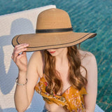 BROWN SUN PROTECTION STRAW HAT_CWAH1342