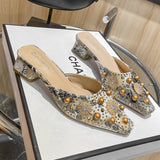 Fashionable Square Toe Medium Heel Half Slippers_Cwshs0708