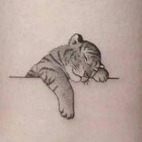 MOON TIGER TATTOO STICKERS CUTE DARK STYLE_CWMM8224