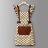 HOUNDSTOOTH SOLID COLOR WATERPROOF WORK APRON_CWMM6792
