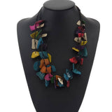 HANDMADE COLORFUL RICE BEAD FLOWER NECKLACE_CWMM4426