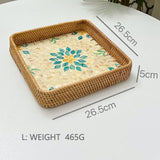 RATTAN COLORFUL SHELL CREATIVE HANDMADE FRUIT PLATE_CWMM4418