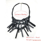 BOHEMIAN MULTI LAYERED WOODEN BEADS NECKLACE_CWMM4560