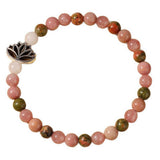 Rose Rutilated Quartz Pink Crystal Bracelet_Cwmm11254