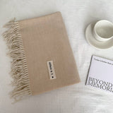 COLORBLOCK TASSEL SCARF THICK WRAP FOR STUDENTS_CWASC2281