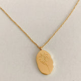 NEW STAINLESS STEEL DECEMBER FLOWER NECKLACE_CWMM3770