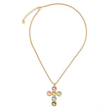 STAINLESS STEEL CROSS NECKLACE EARRINGS SET_CWMM8890