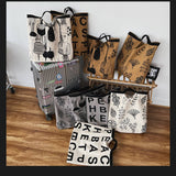 LETTER EMBROIDERED LARGE CAPACITY CANVAS TOTE BAG_CWAB1682