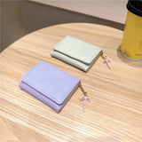 Cute Striped Trifold Wallet With Bow Charm_Cwab06210
