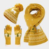 CHRISTMAS HAT SCARF GLOVES THREE PIECE SET_CWAH1595