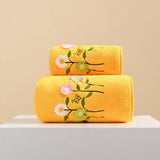 CORAL FLEECE FLOWER SQUARE TOWEL BATH TOWEL SET_CWMM2327