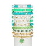 ST PATRICKS DAY FOUR LEAF CLOVER BRACELET SET_CWMM3499