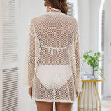 HOLLOW SIDE SLIT BEACH SWIMSUIT COVER UP_CWMW0638