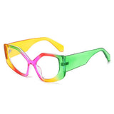 CAT EYE PC RAINBOW COLOR PERSONALIZED FLAT GLASSES_CWASG0247