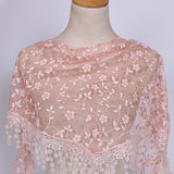 SPRING AND AUTUMN FLORAL HOLLOW LACE TRIANGLE VEIL_CWMM1984