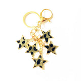 NEW LEOPARD PRINT FIVE POINTED STAR KEYCHAIN_CWMM1319