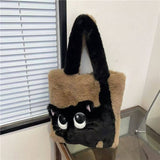 Lush Cat Tote Bag ? Colorblock Embroidered Bag_Cuab00394