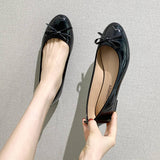 FLAT BOTTOM SOFT LEATHER BOW CASUAL WOMEN SHOES_CWSHF0021