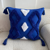 PLUSH BLUE PILLOW MOROCCAN STYLE PILLOWCASE_CWMM0869