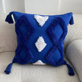PLUSH BLUE PILLOW MOROCCAN STYLE PILLOWCASE_CWMM0869