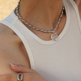 GIRLY SIMPLE TRANSPARENT LOVE NECKLACE_CWAJE1362