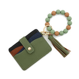 BEADED BRACELET KEYCHAIN WITH COLORBLOCK WALLET_CWAB4942