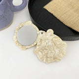 Vintage Acetate Geometric Compact Makeup Mirror_Cwmm6396