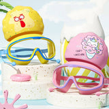 KIDS SWIM GOGGLES CAP SET HD LARGE FRAME_CWMM6645