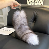 CUTE REAL FOX FUR BIG TAIL CAR KEYCHAIN PENDANT_CWMM2523