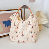 Cwab3909_Cartoon Embossed Canvas Commuter Handbag