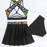 PRINTED CUTE SKIRT THREE PIECE SWIMSUIT_CWMW0324