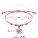 PINK FOUR LEAF CLOVER LOVE WOVEN BRACELET_CWAJE0732
