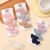 CUTE HEART HAIR CLIP SET FOR GIRLS WARM COLORS_CWAHA6726