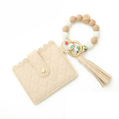 GEOMETRIC BEADED WALLET KEYCHAIN FOR WOMEN_CWAB4997