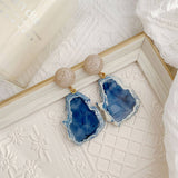 RETRO HAZE BLUE MARBLE EARRINGS_CWAJE1631
